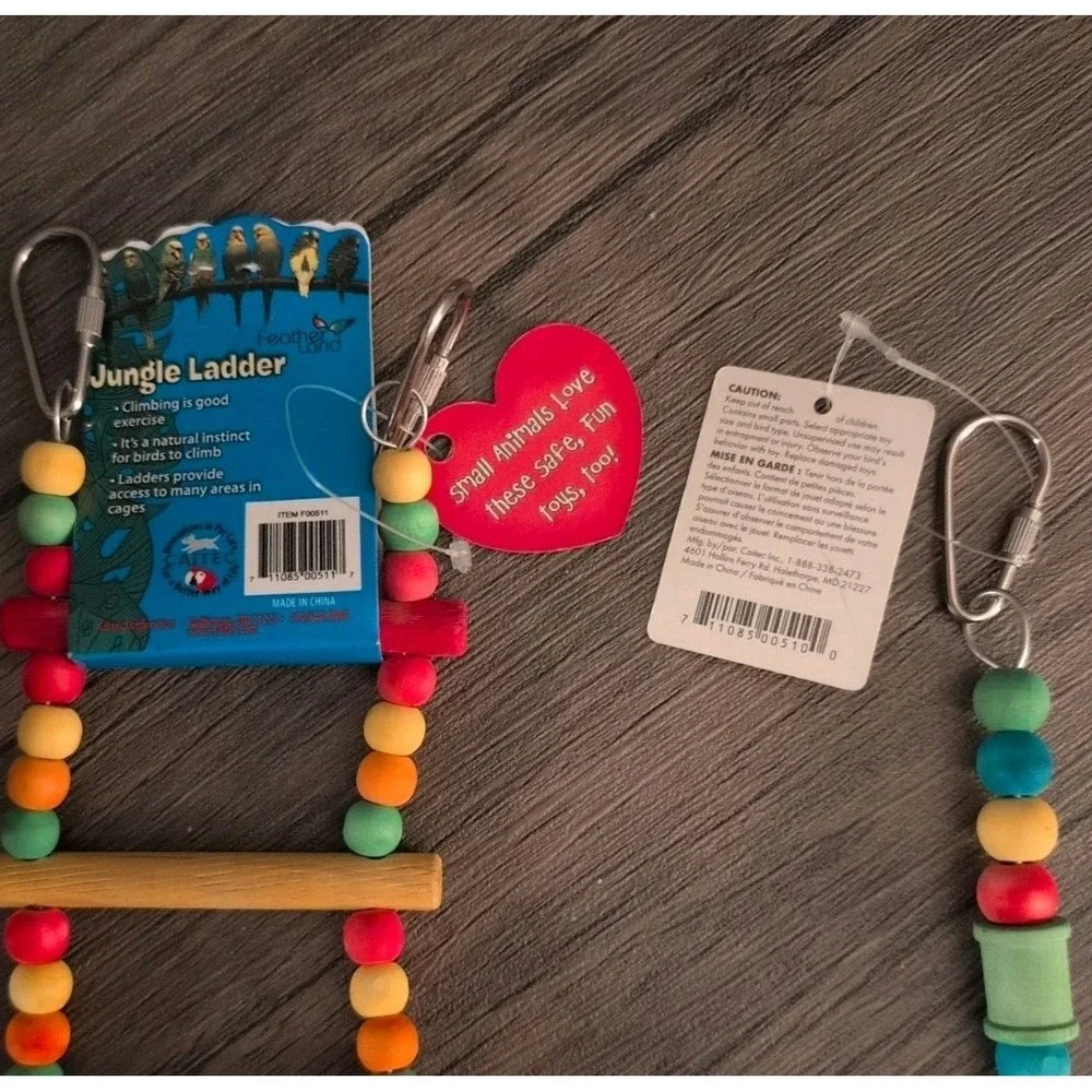 Caitec Featherland Paradise Bird Toy Bundle Flex Ladder & Active Curl Toy NWT